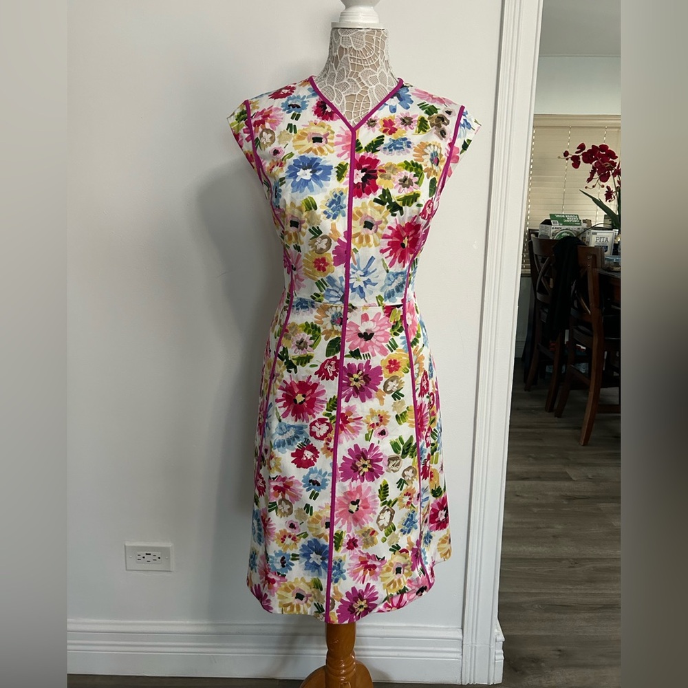 Escada
Floral Print Midi Length Dress,
Size: L| DE 42 ,like New